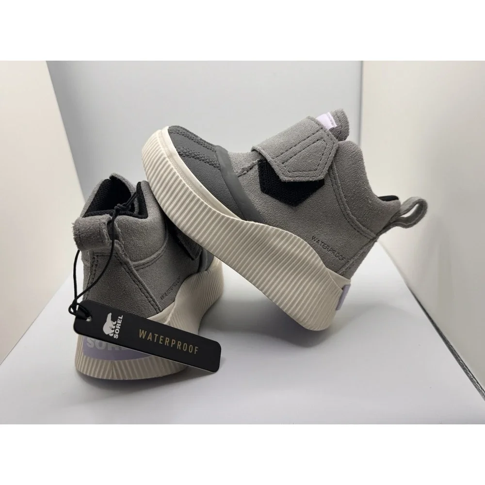 Sorel Gray Purple Child Out N About IV Strap Waterproof Boots Sz 7 Toddler - NEW